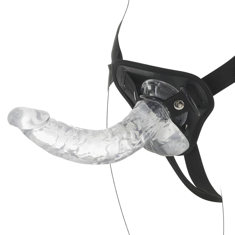 Wearable Sex Strap-On With 8.66 Inch Clear Dildo, Adult Sex Toy Set For Women Couples Lesbian Experienced User (L)