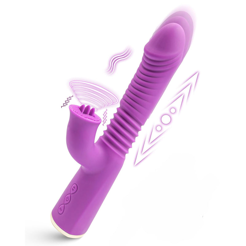 Sex Toys For Women Thrusting Dildo - Sex Toy Vibrator With 10 Vibration 3 Thrust Mode With Licking, G Spot Clitoral Vibrators Adult Toys For Couple Adult Sex Toys & Games…