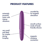 Ultra Power Bullet 6 Vibrator Sex Toy | Adult Toys For Women | Mini Clitoral Vibrator | Vibrating Sexual Pleasure Device | Stimulation Vibrators | Woman Sextoy (Violet)