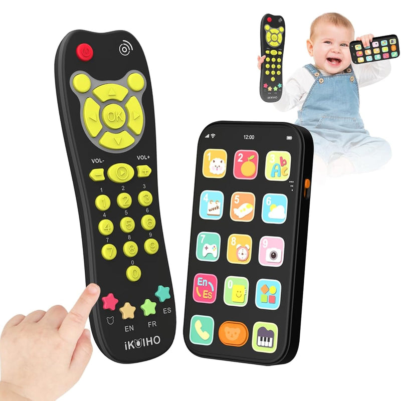 Toy Phone Baby Remote Control Toy Set, Play Phones Tv Remote Control With Musi