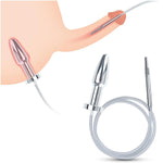 2-In-1 Dilator Urethral + Plug Shower, Metal Hollow Urethral Dilator, Enema Butt Plug, Urethral Prostate Stimulation Sm Masturbation Extreme Sex Toy