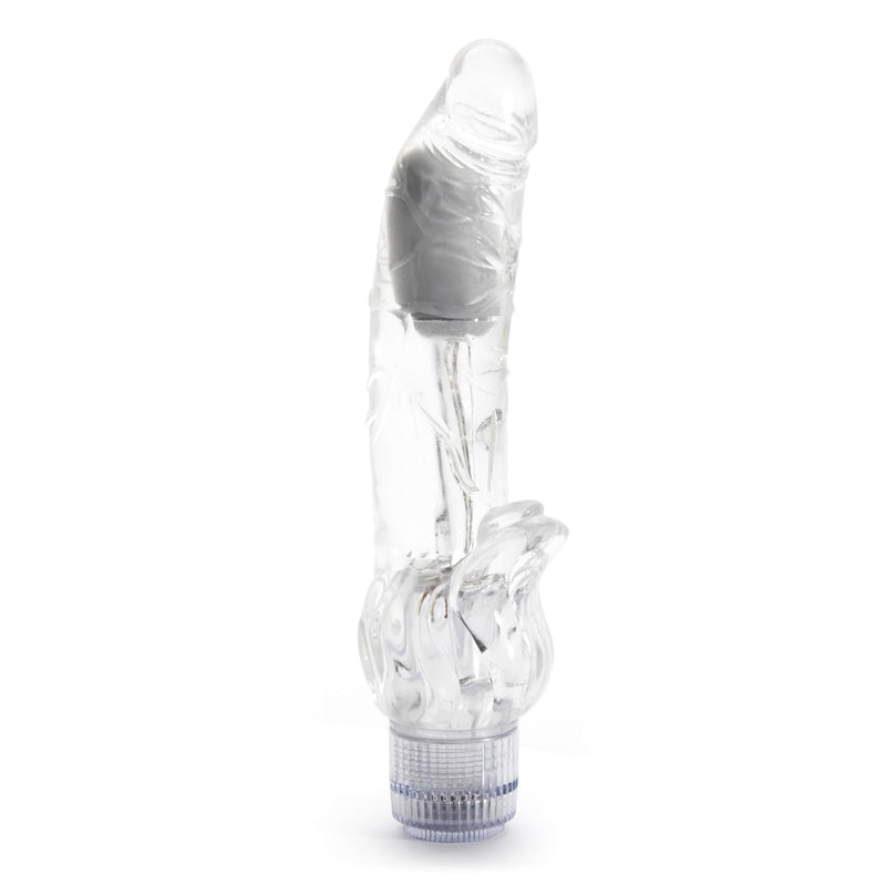 Triple Tickler Vibrating Dildo - 9 Inch Realistic Dildo - G-Spot Vibrator For Women And Clitoral Stimulator - Twist Base Multispeed Vibrator - Adult Sex Toy - Waterproof - Clear
