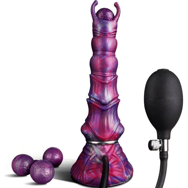 10" Monster Dildo Fantasy Ovipositor Dildo With 4 Eggs, Big Dog Knot Dildos Horse Cock Dildos With Inflatable Pump, Anal Toys For Men Gay, Adult Sex Toys For Women Men Couples