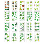 20 Sheets St. Patrick's Day Temporary Tattoos, Waterproof Clover Party Favors