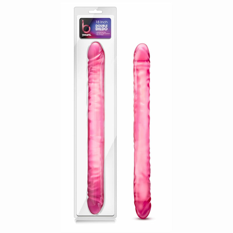 18" Inch Double Ended Realistic Dildo For Dp, 1.6" Width For Couples, Sex Toys For Adults, Men, Women, Pink