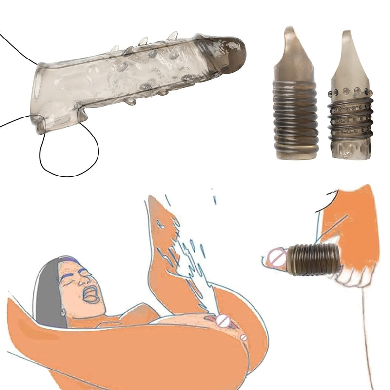 Penis Sleeve Cock Sleeve, 3Pcs Male Sex Toy Penis Extender Penis Enlarger Penis Pump Enlargement Adult Toys Realistic Dildo Penis Ring To Enlarge Prolong, Adult Sex Toys For Men Couples