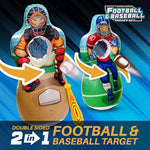 Inflatable Double-Sided Baseball & Football Target Set - Blow Up Toy With Soft Football, Baseball & Inflatable Bat - Fun Toss Games For Indoor, Outdoor, Backyard & Party Favor - 5 Feet