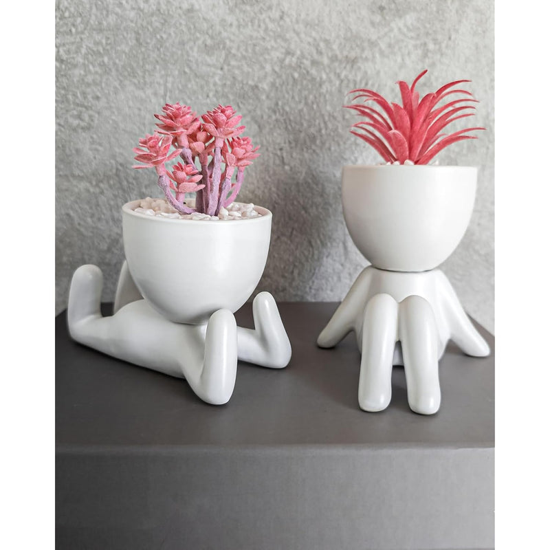 Small Fake Plants For Shelf Decor - Pink Gift - Cute Office Decor For Women -