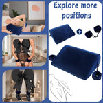 Adjustable Foam Position Pillow with Restraints – Support Cushion for Couples (Blue)