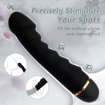 Stick Massager - Black Massage Stick For Deep Tissued Relaxation, Wavy Pattern Surface, Deep Black, Battery Not Included