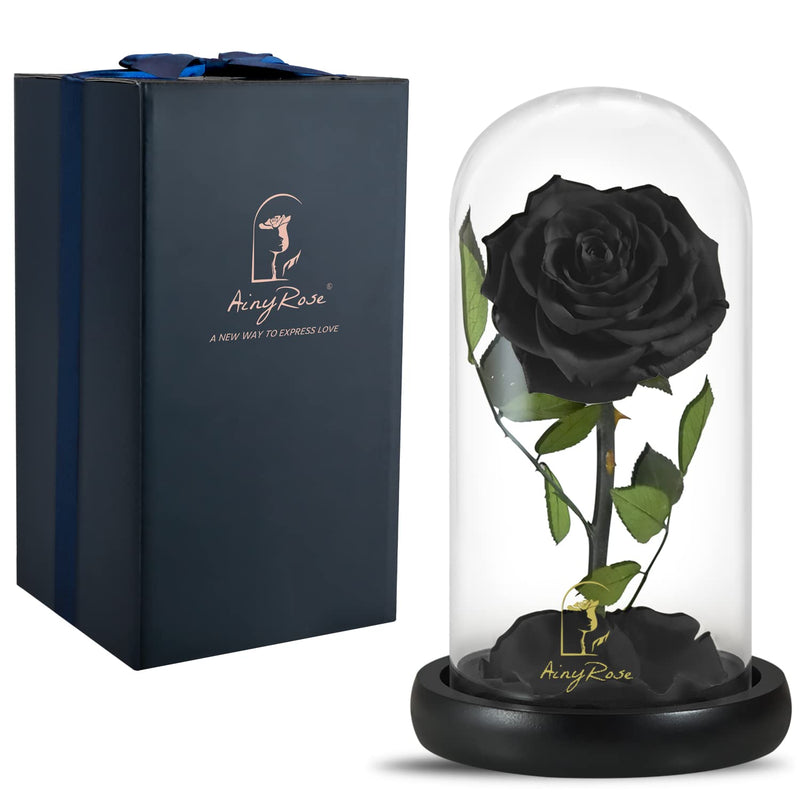 Forever Preserved Real Black Rose Flower Birthday Gifts For Women,Valentines G