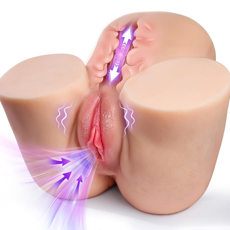 Automatic Thrusting Vibrating Sex Doll - 9.8Lb Realistic Torso Doll Male Masturbator With 3 Thrusting & 8 Vibrating Modes, Hands Free Male Stroker Texture Female Big Ass & Pussy Adult Sex Toys For Men