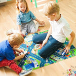 Attatoy Kids Wooden Street Signs Playset (14-Piece Set), Wood Traffic Signs Perfect for Car & Train Set