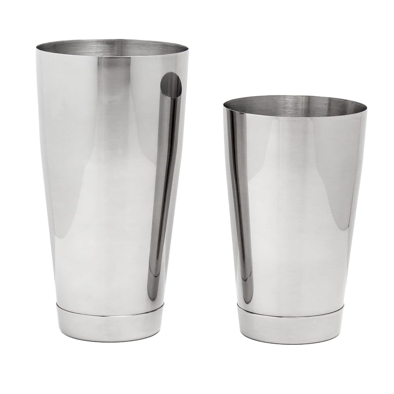 2-Piece Stainless Steel Boston Shaker Set, 18 oz & 28 oz Weighted Cocktail Tins