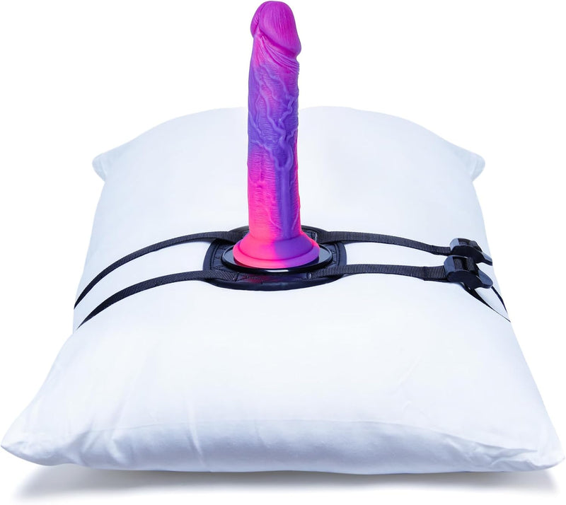 Adjustable PU Leather Suction Cup Dildo Holder – Straps to Furniture & Swing (3")
