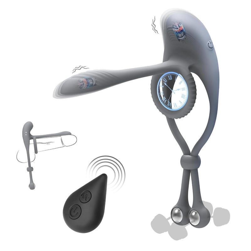 Vibrating Cock Ring Sex Toys For Men,Male Vibrator Penis Ring Sex Toys With 2 Removable Metal Ball For Men Erection Sex,Remote Control Adult Kinky Toys For Men Couples