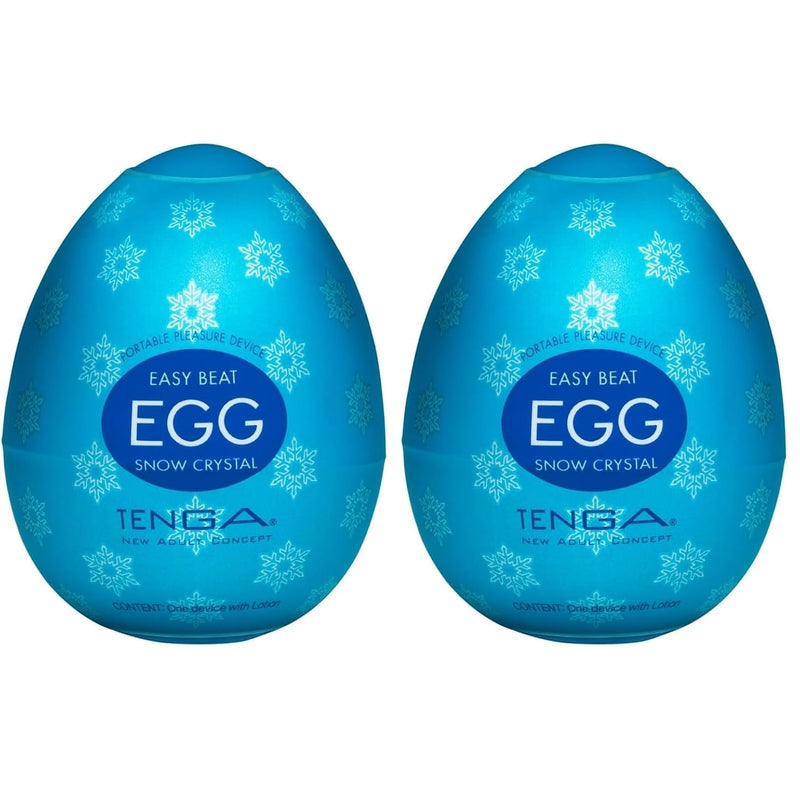 Easy Beat Egg Cool Edition Men Masturbation Portable Pleasure Device, Egg-C01, Translucent (Pack Of 2)