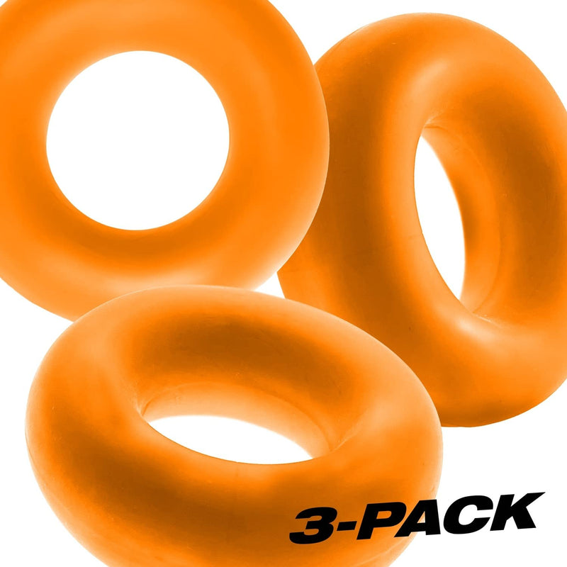 Fat Willy Silicone Cock Ring, Jumbo Cock & Ball Ring, Couples Adult Toys, Mens Pleasure Accessories, Orange, 3-Pack