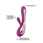 Soraya 2 Rabbit Vibrator For Women Rabbit Sex Toy Massager For Clitoral And G Spot Pleasure, Waterproof & Wireless Toys For Her Adult Pleasure, Deep Rose