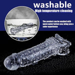 Reusable Sleeve Extender/Condom, Super Thick Realistic Textured Sheath For Men Extension Sheath Clear