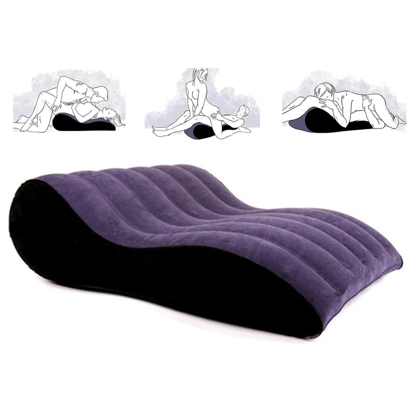 Sex Cushion Inflatable Sex Pillow Pvc Flocking Sex Chair Travel Pillow Magic Cushion Body Support Pillow, Used For Couple Positioning, Deeper Position