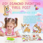 Kawaii Corgi Diamond Art Sticker Kit with Holographic Gems for Kids