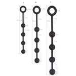 Butt Plug With Silicone Anal Bead Anal Sex Toys With Safe Pull Ring In Black (M)
