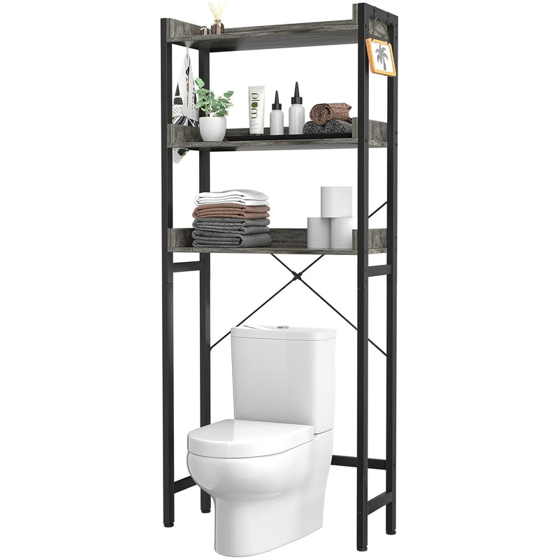 Over-The-Toilet Storage Rack, 3-Tier Bathroom Organizer Shelf Over Toilet, Fre