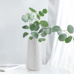 White Ceramic Vase for Home Decor, 8 Inch Vase for Flowers, Modern Art Texture Vase for Decor Centerpieces Entryway Shelf Living Room Table Decor
