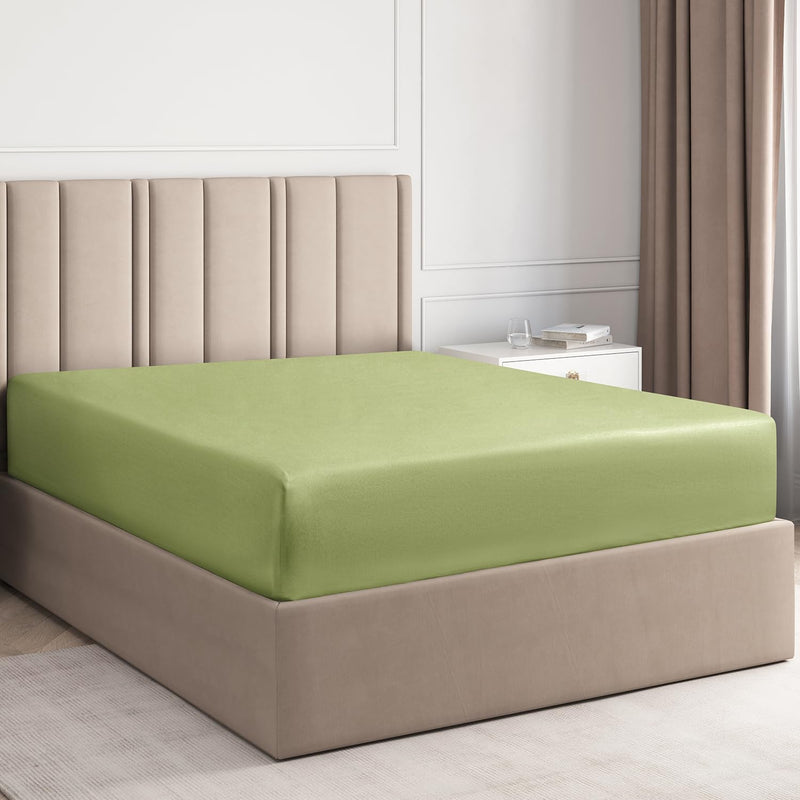 Queen Fitted Bed Sheet - Hotel Luxury Single Fitted Sheet Only - Fits Mattress