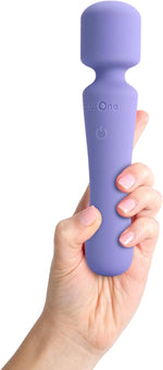 Wand Vibrator for Muscle Relaxation, Body-Safe Silicone, Waterproof, USB Rechargeable, 10 Vibration Settings, Purple