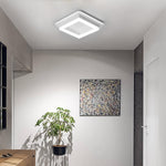 24W Square Hallway Light, Modern Flush Mount Led Ceiling Light,White Acrylic Close to Ceiling Lights for Bedroom Dining Room Kitchen Balcony Bathroom Aisle Ceiling Lamp (Cool White,6000K)