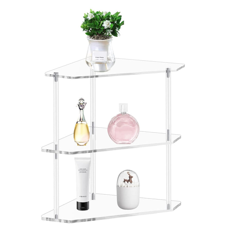 Corner Shelf 2 Tier Bathroom Counter Organizer Acrylic Countertop Corner Shelv