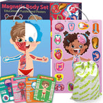 Magnetic Puzzles For Kids – Montessori Puzzles For Toddlers 3-5 – Preschool Game Learning Human Body Parts Anatomy Skeleton – Educational Toys For Boy & Girl