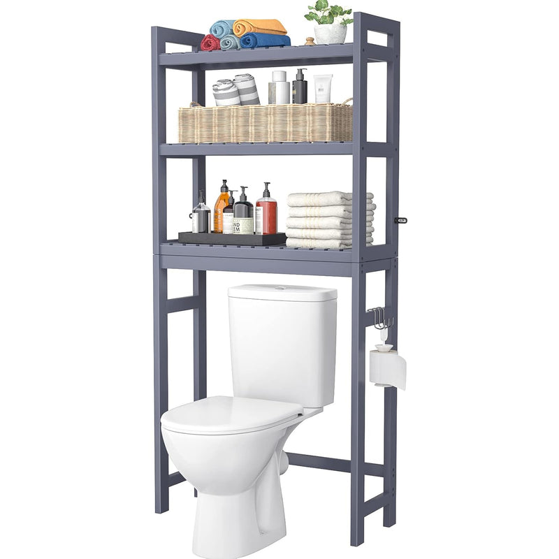 Over The Toilet Storage, Bamboo 3-Tier Over-The-Toilet Space Saver Shelf Organ