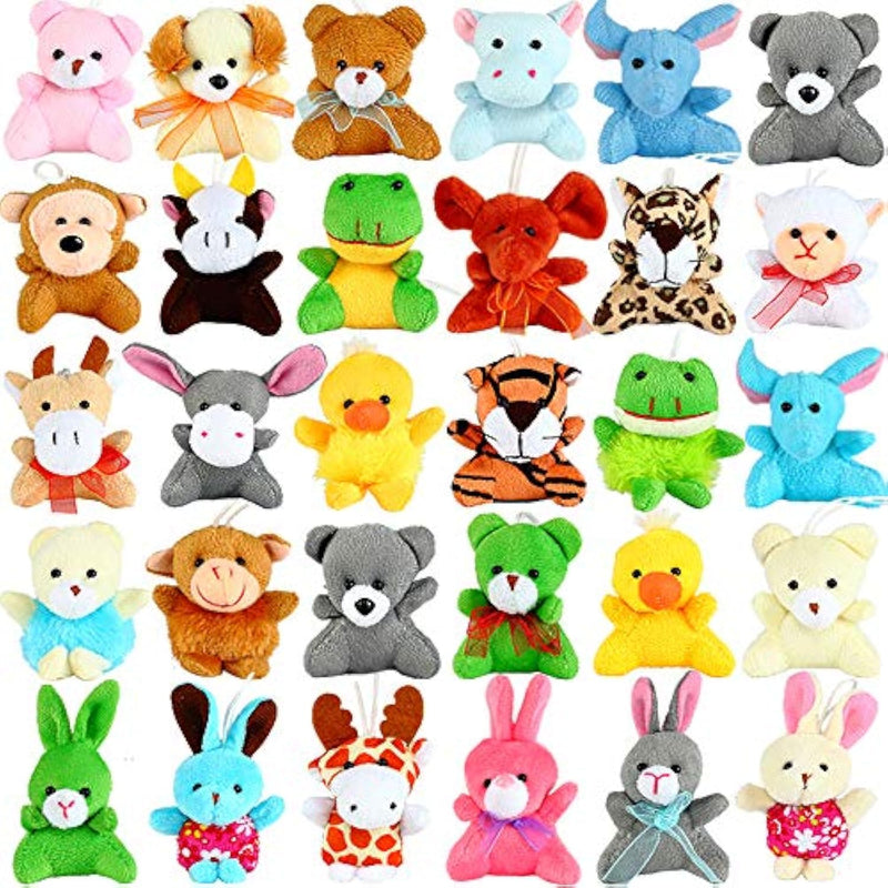 32 Pack Mini Animal Plush Toy Party Favors,Small Plush Stuffed Animals For Birthday,Theme Party,Easter Basket Stuffers Fillers,Christmas,Classroom Prize,Kids Valentine Gift
