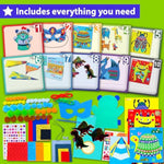 Toddler Beginner Art and Craft Kit Ages 3-5, 10 Envelopes, 19 Projects, Art Supplies Included