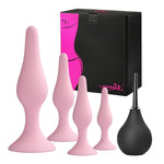 Anal Plug Sex Toys, 5Pcs Sex Anal Toys Silicone Butt Plug Training Kit Adult Sex Toys & Games For Women Male And Beginners (Pink)