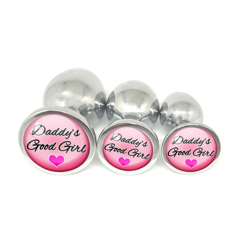 Daddys Good Girl Pink Ddlg Metal Butt Plug Adult Toy Choose Your Size Or Set Of 3