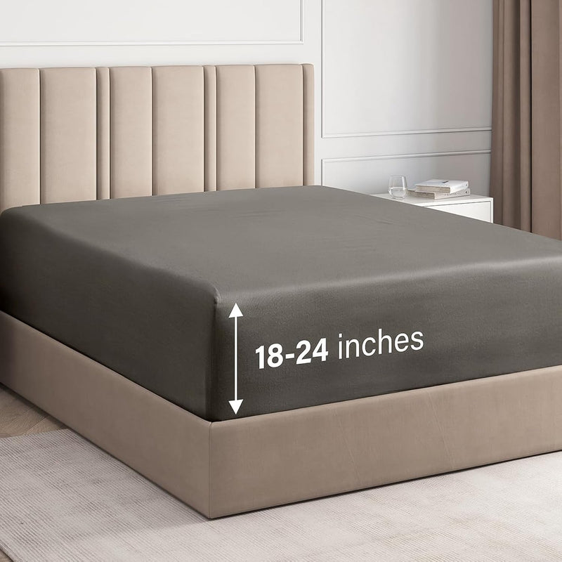 400 Thread Count Cotton - Single Fitted Sheet Only - Extra Deep Pocket - King