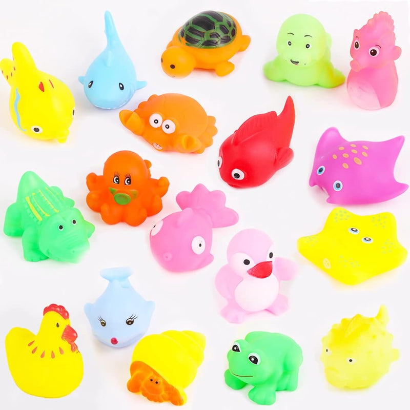 18 Pcs Preschool Bath Toys Set For Toddlers Kids 1 3 2 4, Rubber Cute Sea A