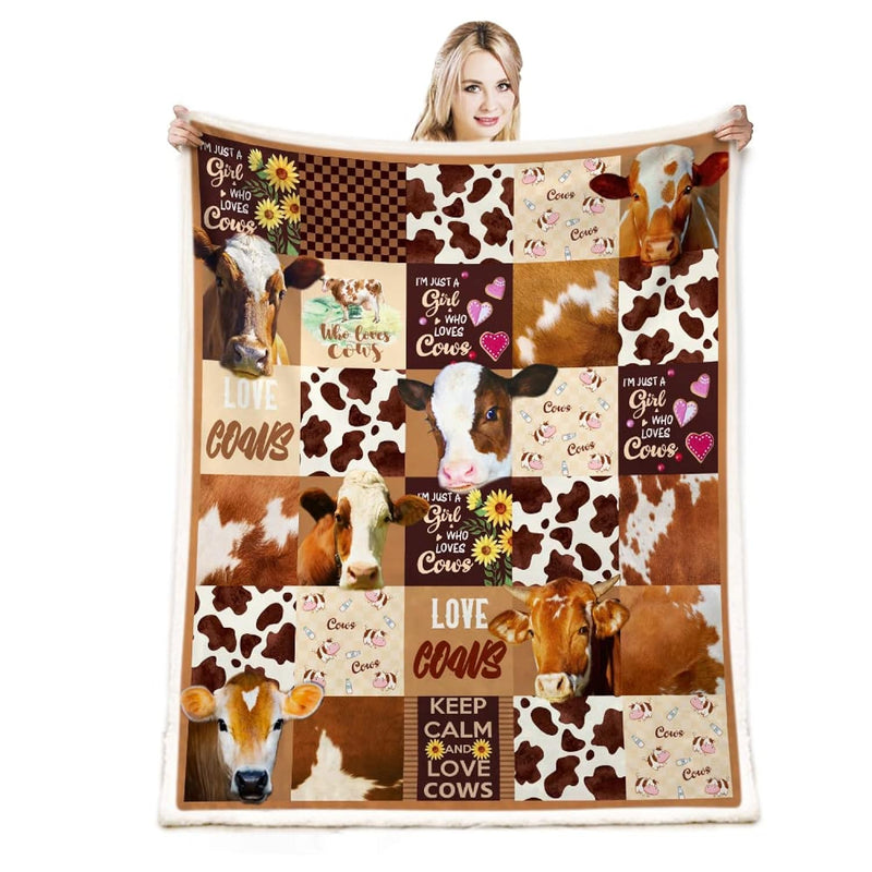 Cow Print Blanket Cow Decor Bedding Throw Blanket Gifts For Girl Women Christm