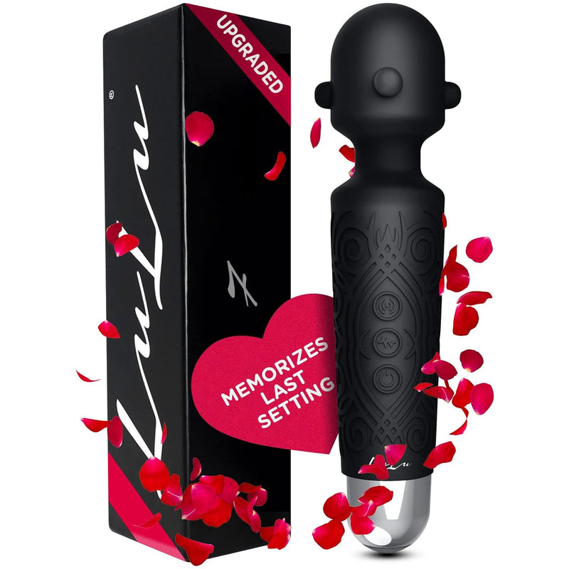 7 Powerful Handheld Electric Back Massager For Women - Strong Personal Magic Massage For Sports Recovery, Muscle Aches, & Body Pain - 20 Patterns & 5 Speeds - Black