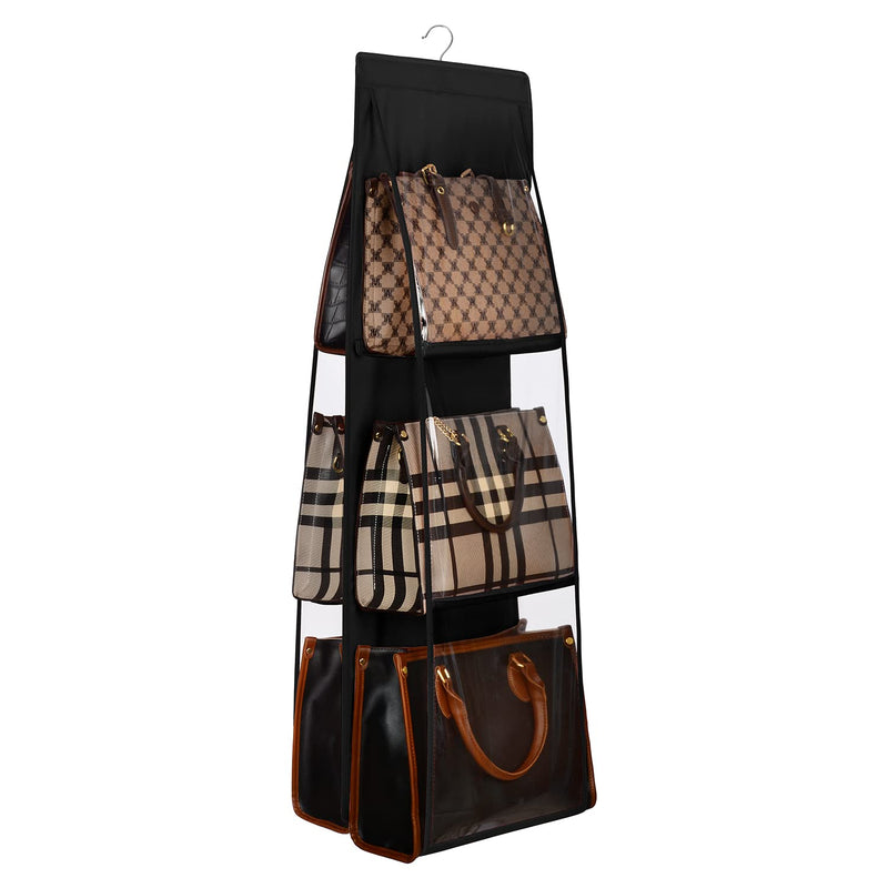 Lirex Handbag Hanging Organizer, 6 Pockets Foldable Hanging Purse Organizer Oxfo