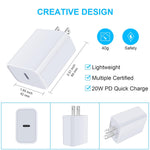Usb C Pixel 7 Fast Charger For Google Pixel 7/7Pro 6A/6 Pro/6 5 4A/4Xl/4 3A/3Xl/3 2/2Xl Xl, Samsung Galaxy S23 A53 5G A13 S22 S21 S20, 20W Pd Power Adapter Fast Charging Block And 6Ft Usb C To C Cable