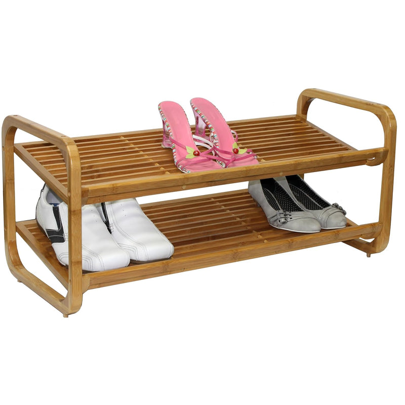 2-Tier Bamboo Shoe Rack