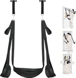 Over-Door BDSM Sex Swing with Adjustable Straps, Leg Restraints & Padded Supports