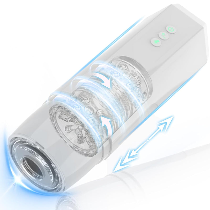 Adult Sex Toys Male Masturbator, Automatic Male Sex Toys For Men With 7 Vibrator & 3 Thrusting Modes, Male Masturbator With 3D Large Particle Inner, Adult Toys For Men (White)