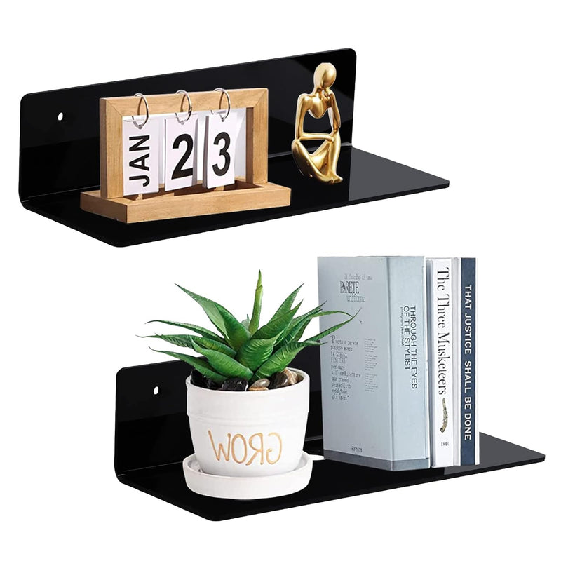 9 Inch Acrylic Floating Shelf No Drill Adhesive Wall Shelf Set Of 2 For Funko