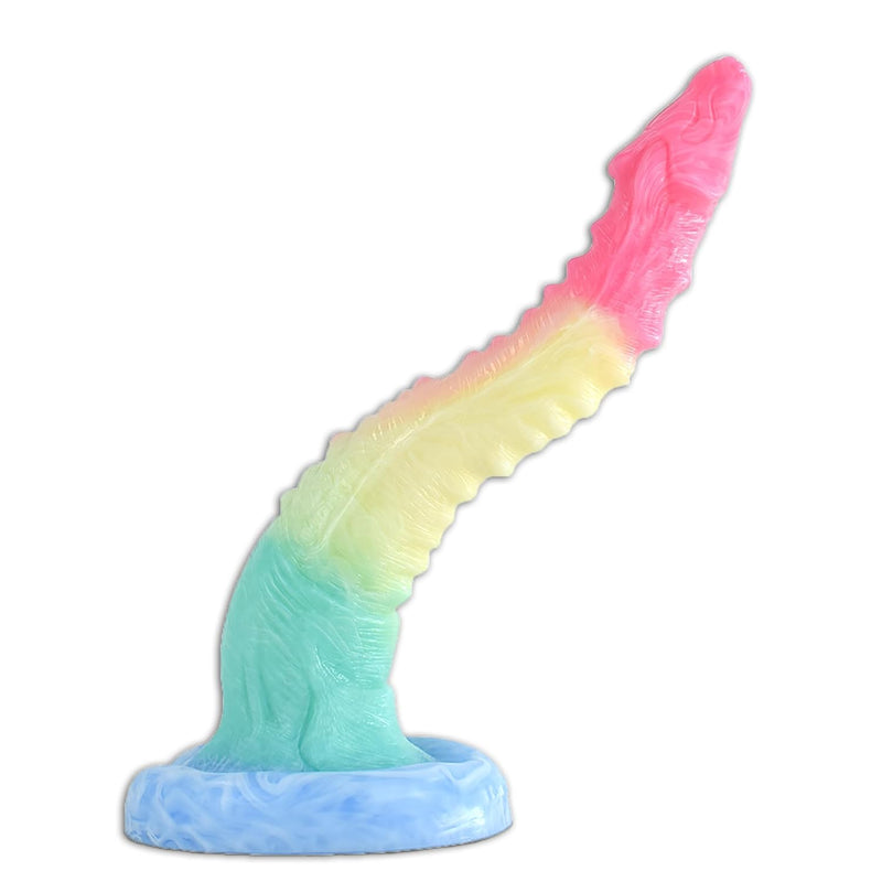 Dragon Dildo 10Inch Long Curve Anal Dildo, Thin Fantastic Pink Suction Cup Dildos Anal Butt Plug Adult Toys Dildo For Beginners Women Men Gay